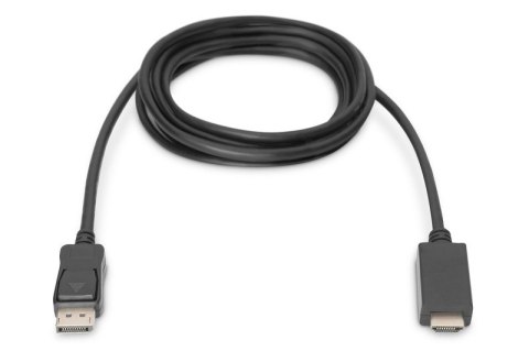 Digitus Kabel adapter DisplayPort 1.2 z zatrzaskiem 4K 60Hz UHD Typ DP/HDMI A M/M 1m czarny