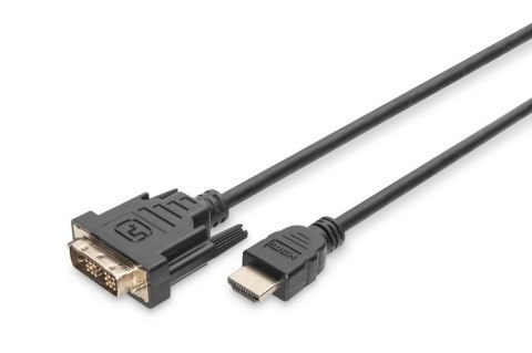 Digitus Kabel adapter HDMI Standard 1080p 60Hz FHD Typ HDMI A/DVI-D (18+1) M/M 3m czarny