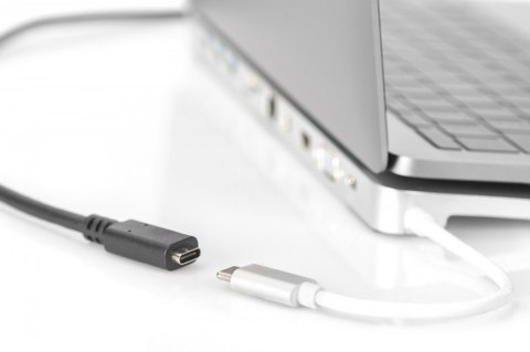 Digitus Kabel przedłużający USB 3.1 Gen.2 SuperSpeed+ 10Gbps Typ USB C/USB C M/Ż, PD 0,7m Czarny