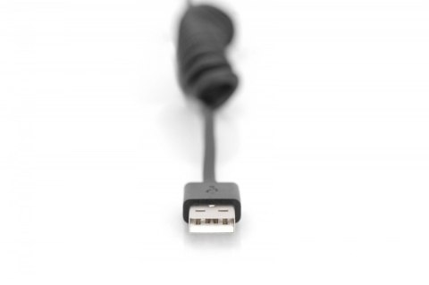 Digitus Kabel spiralny USB A/USB C, USB 2.0, PD 60W, max. 1m czarny