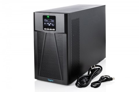 Digitus Zasilacz awaryjny UPS Online Tower 19" LCD 2000VA/2000W 4x12V/9Ah 8xC13 1xC14 USB RS232 RJ45 GŁ.460mm