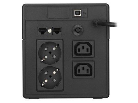 PowerWalker UPS LINE-INTERACTIVE 1000VA 2X SCHUKO + 2XIEC OUT, RJ11/RJ45 IN/OUT, USB, LCD