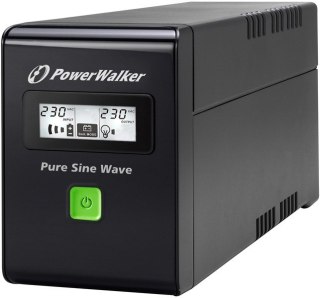 PowerWalker UPS POWER WALKER LINE-INTERACTIVE 800VA 3X IEC 230V,PURE SINE WAVE,RJ11/45 IN/OUT,USB,LCD (Pełna sinusoida)