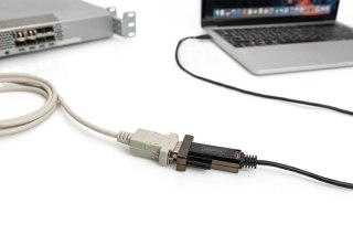 Digitus Kabel adapter USB-C 2.0 męski do RS232 (DB9) męski | chipset FTDI FT232RL | czarny | mocowanie na śruby | 1.0m