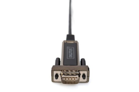 Digitus Kabel adapter USB-C 2.0 męski do RS232 (DB9) męski | chipset FTDI FT232RL | czarny | mocowanie na śruby | 1.0m