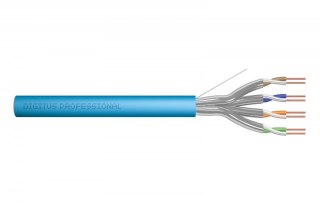 Digitus Kabel teleinformatyczny instalacyjny kat.6A, U/FTP, Dca, drut, AWG 23/1, LSOH, 500m, szpula, niebieski