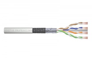 Digitus Kabel teleinformatyczny patchcordowy kat.6, SF/UTP, linka, AWG 26/7, LSOH, 100m, karton, szary