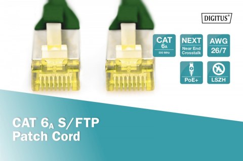 Digitus Patch cord S/FTP kat.6A LSOH 0,25m zielony