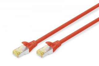 Digitus Patch cord S/FTP kat.6A LSOH 0,5m czerwony