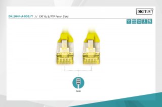 Digitus Patch cord S/FTP kat.6A LSOH 0,5m żółty