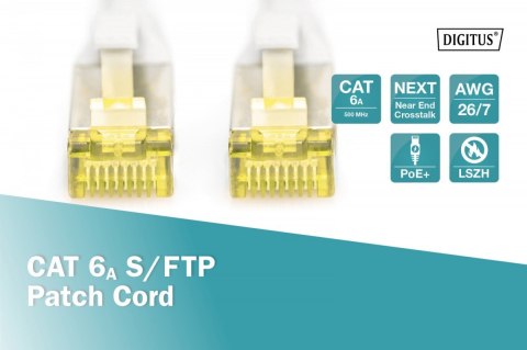 Digitus Patch cord S/FTP kat.6A LSOH 1m szary
