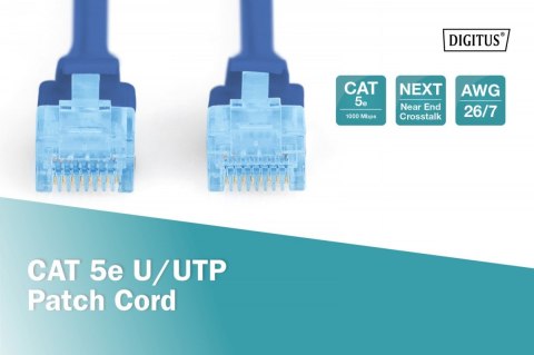 Digitus Patch cord U/UTP kat.5e PVC 10m niebieski