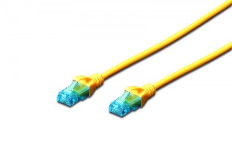 Digitus Patch cord U/UTP kat.5e PVC 10m żółty