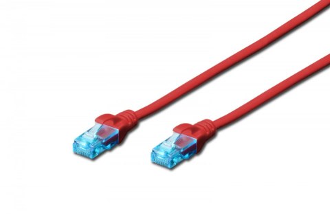 Digitus Patch cord U/UTP kat.5e PVC 2m czerwony