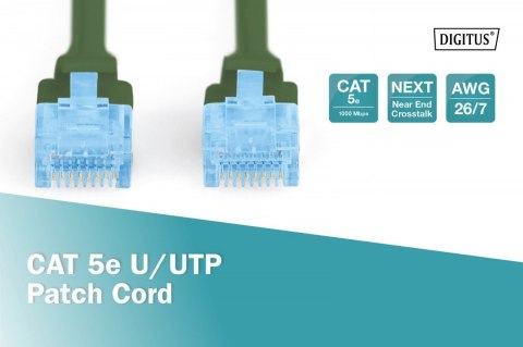 Digitus Patch cord U/UTP kat.5e PVC 2m zielony