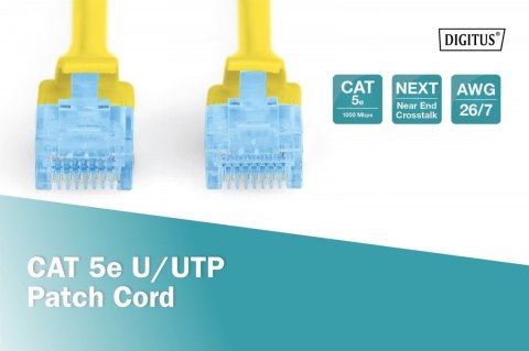 Digitus Patch cord U/UTP kat.5e PVC 3m żółty