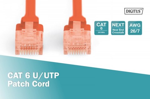 Digitus Patch cord U/UTP kat.6 PVC 0,5m czerwony