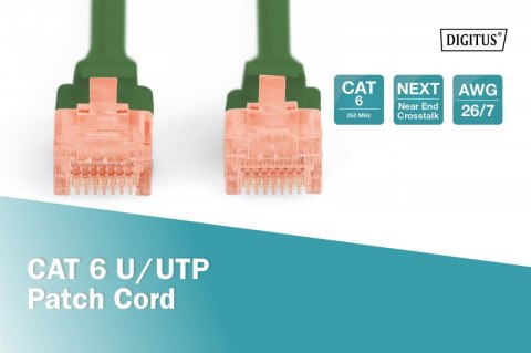Digitus Patch cord U/UTP kat.6 PVC 0,5m zielony