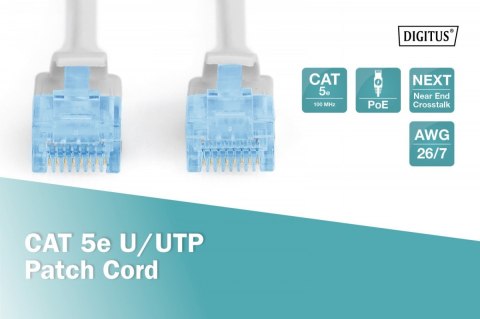 Digitus Patch cord kat.5e UTP, CU, AWG 26/7 3m szary