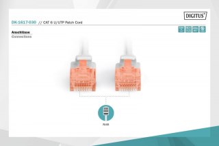 Digitus Patch cord nieekranowany U/UTP Kat.6 AWG 26/7 miedź LSOH 3,0m szary
