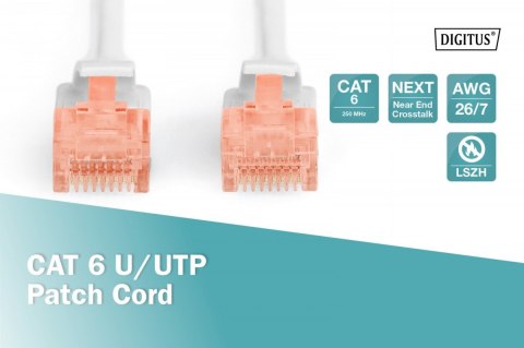 Digitus Patch cord nieekranowany U/UTP Kat.6 AWG 26/7 miedź LSOH 7,0 m szary
