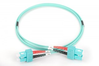 Digitus Patch cord światłowodowy FO SC-SC MM 50/125 OM3 duplex LSOH 1m, turkusowy