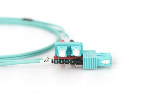 Digitus Patch cord światłowodowy FO SC-SC MM 50/125 OM3 duplex LSOH 1m, turkusowy