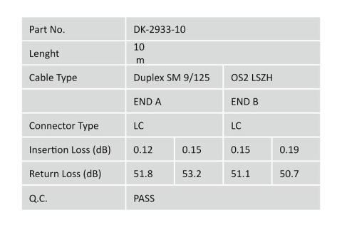 Digitus Patchcord FO Singlemode 09/125 OS2 LC-LC duplex 10m żółty