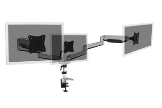Digitus Ramię biurkowe potrójne z zaciskiem, regulowane, 3xLCD, max. 27", max. 6kg, uchylno-obrotowe 360°