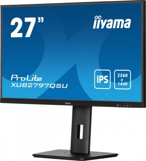 IIYAMA Monitor 27 cali XUB2797QSN-B2 IPS,QHD,USB-C Dock,HDMI /5y/