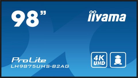 IIYAMA Monitor 98 cali LH9875UHS-B2AG,24/7,IPS,ANDROID.11,4K,3xHDMI,DP,RJ45, VGA,DVI,2xUSB
