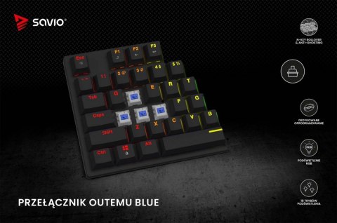 Savio Klawiatura mechaniczna RGB Tempest X2 Outemu Blue