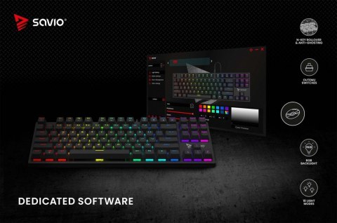 Savio Klawiatura mechaniczna RGB Tempest X2 Outemu Blue