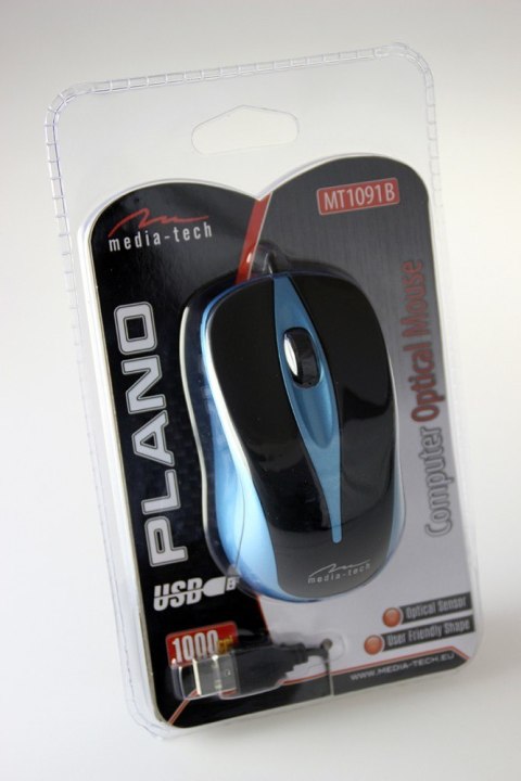 Media-Tech Mysz optyczna PLANO MT1091B (Niebieski)