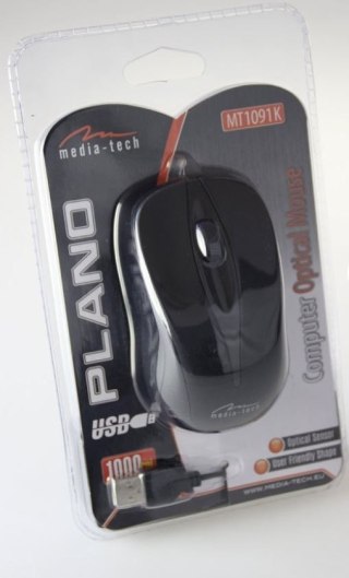 Media-Tech Mysz optyczna PLANO MT1091K (Czarny)