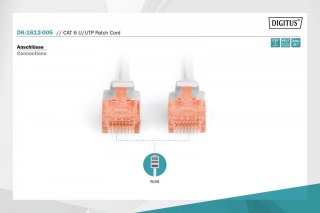 Digitus Patch cord U/UTP kat.6 PVC 0,5m szary