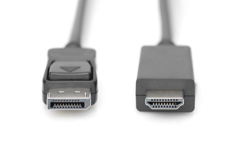 Digitus Kabel adapter DisplayPort 1.2 z zatrzaskiem 4K 60Hz UHD Typ DP/HDMI A M/M czarny 3m