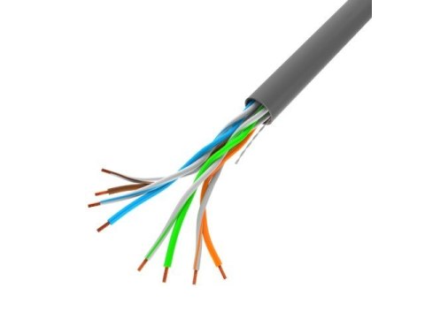 Lanberg Kabel UTP Kat.5E CU 305 m drut FLUKE LCU5-12CU-0305-S szary