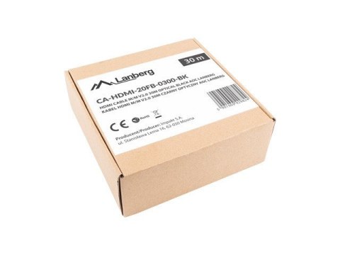 Lanberg Kabel HDMI M/M v2.0 CA-HDMI-20FB-0300-BK 30m czarny