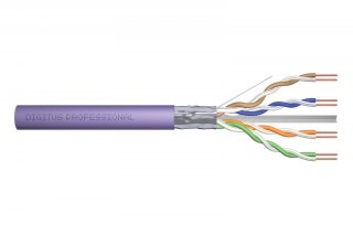 Digitus Kabel teleinformatyczny instalacyjny kat.6, F/UTP, B2ca, drut, AWG 23/1, LSOH, 500m, szpula, fioletowy