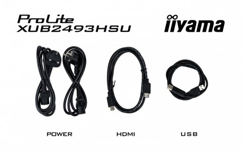 IIYAMA Monitor 24 cale XUB2493HSU-B7,IPS.HDMI.DP.2x2W.USBx2,300cd