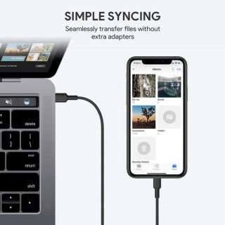 AUKEY CB-CL02 kabel Lightning - USB-C 1,2m MFi Apple USB-PD nylonowy oplot czarny