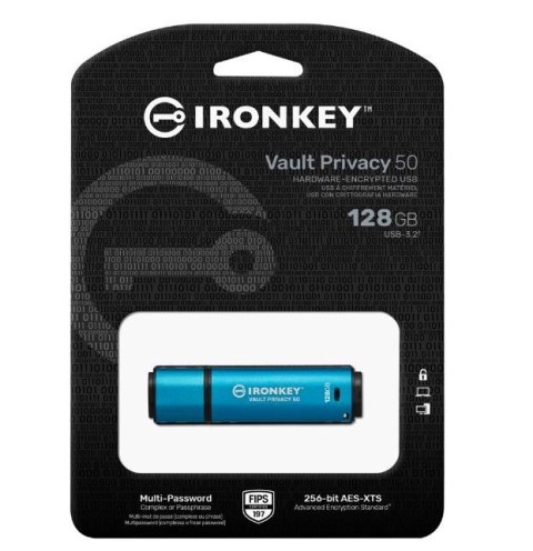Kingston Pendrive 128GB IronKey Vault Privacy 50 AES-256 FIPS-197