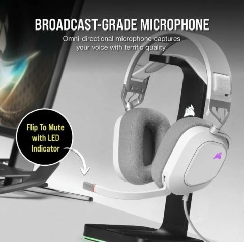 Corsair Słuchawki HS80 RGB USB białe