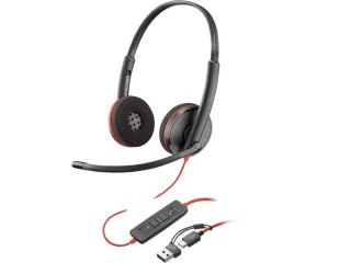 POLY Słuchawki Blackwire 3220 USB-A/C 8X2J9A6 Czarne (Bulk)