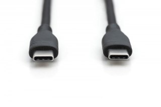 Digitus Kabel połączeniowy silikonowy USB-C - USB-C, USB 2.0 60W, 1m Czarny