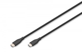 Digitus Kabel połączeniowy silikonowy USB-C - USB-C, USB 2.0 60W, 2m Czarny