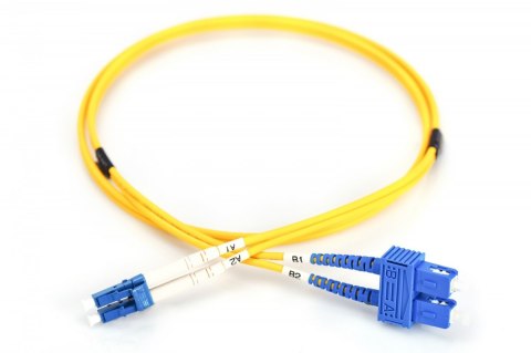 Digitus Patch cord światłowodowy FO LC-SC SM 9/125 OS2 duplex LSOH 10m Żółty