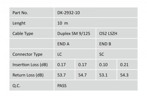 Digitus Patch cord światłowodowy FO LC-SC SM 9/125 OS2 duplex LSOH 10m Żółty