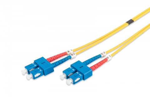 Digitus Patch cord światłowodowy FO SC-SC SM 9/125 OS2 duplex LSOH 1m Żółty
